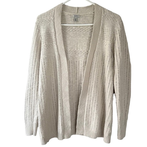 L.L. Bean Sweaters - L.L. Bean Cotton Knit Women’s Medium Cardigan Sweater Ivory
